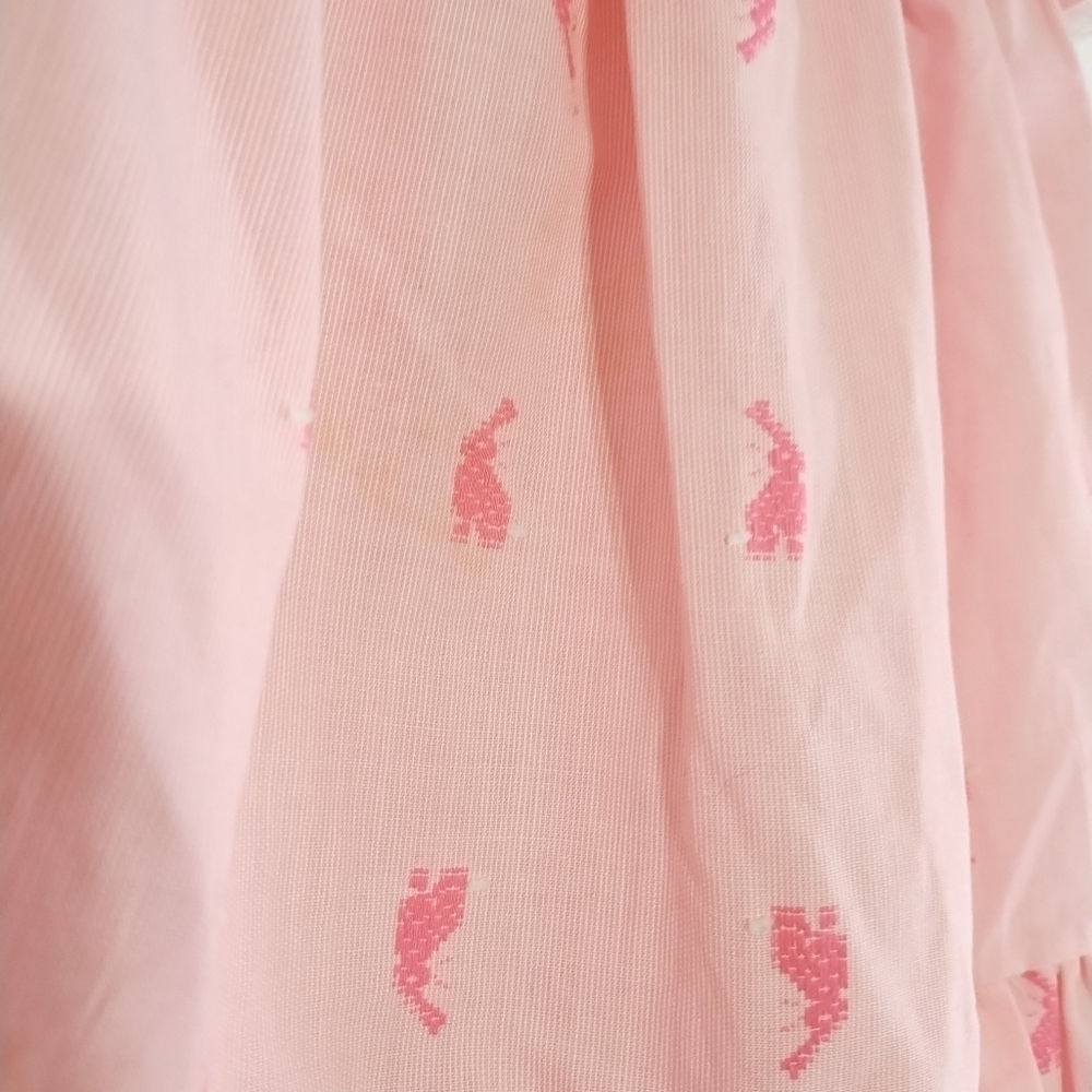 Vintage 80s Homemade Girls Pink Easter Bunny Dress Preppy Summer - Picture 6 of 7